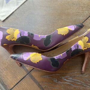 Coach Floral Purple and Yellow Women's Heels size 5 EU 35
